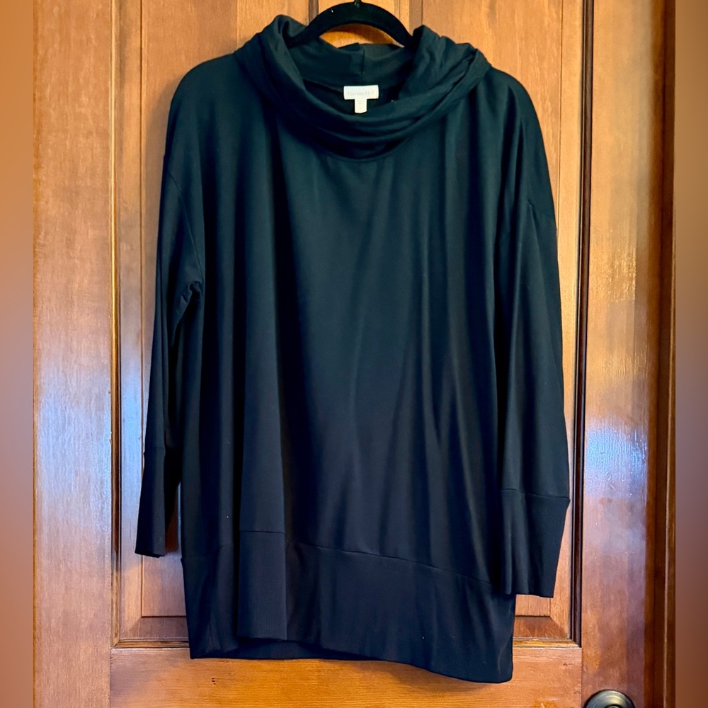 Garnet Hill Black Cowl Neck Tunic - like new, comfortable yet chic!